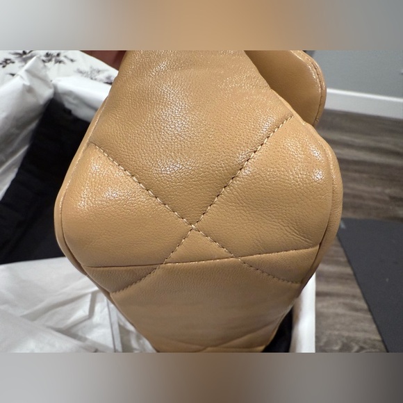 SOLD—-Authentic Chanel 19 Small Beige lambskin - Picture 10 of 16